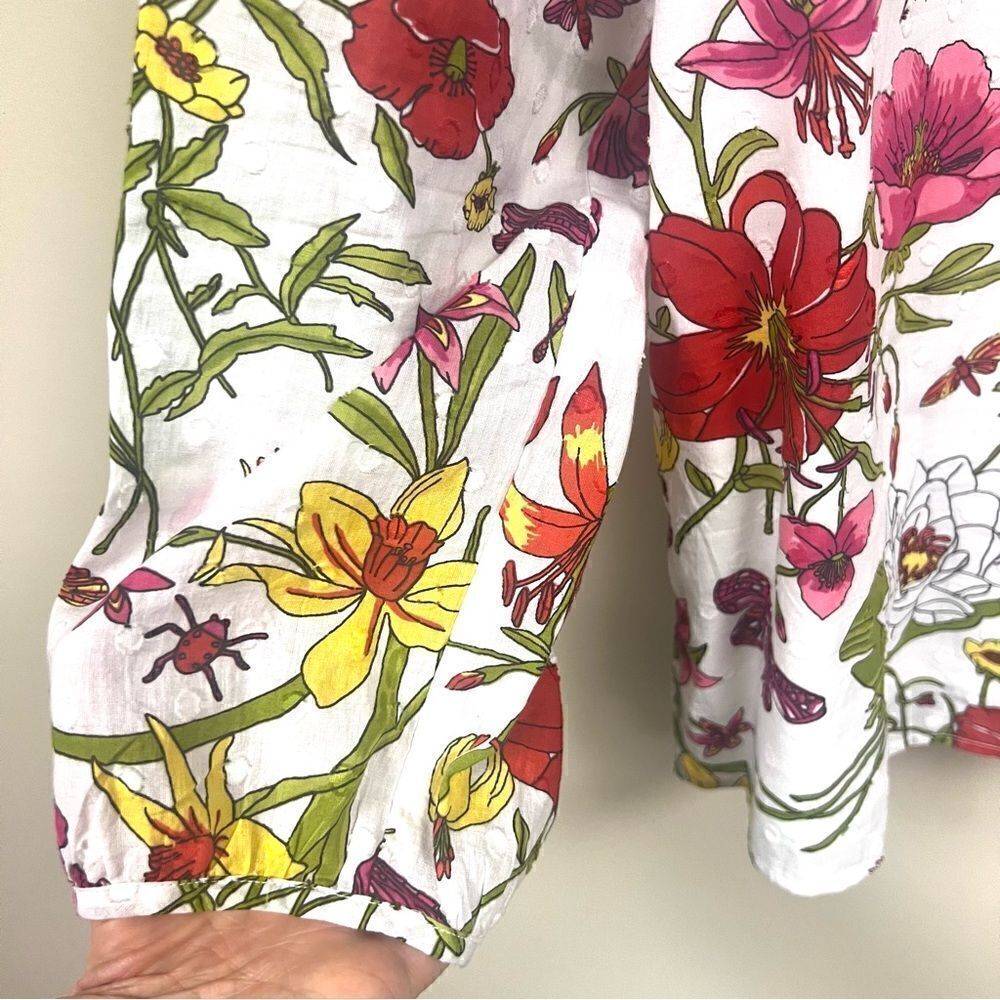 Talbots flowered cotton lightweight top   Size L/P - Picture 3 of 8